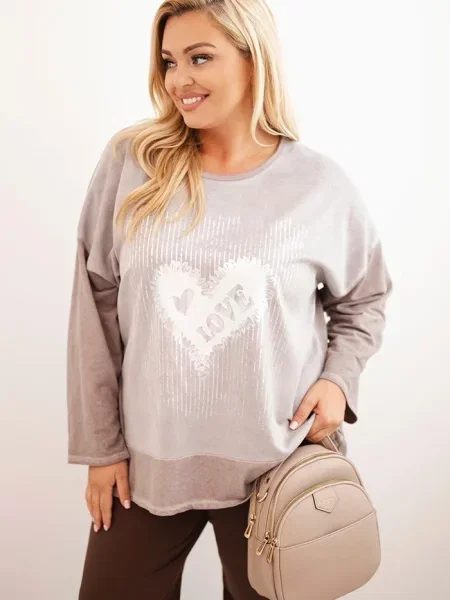 Jopa Kesi Włoski s potiskom z vzorcem srca bela