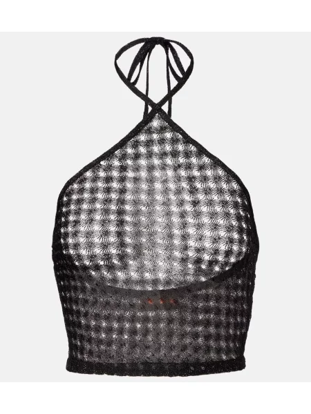 Cropp top Missoni tricotate cu gât halter negru