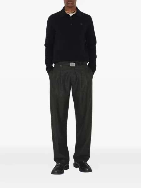 Polo Burberry cu broderie negru