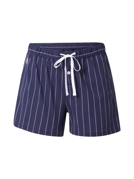 Lauren Ralph Lauren Pantaloni de pijama bleumarin / murdar alb