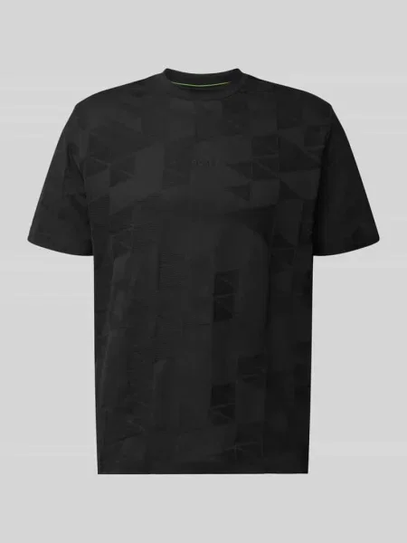 T-shirt o kroju regular fit z czystej bawełny model TS_NETWORK JQ' Boss Green czarna