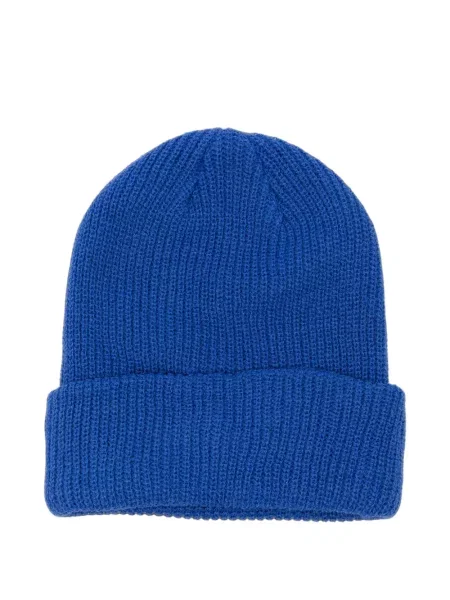 Pletený čepice Stussy s autogramem modrý