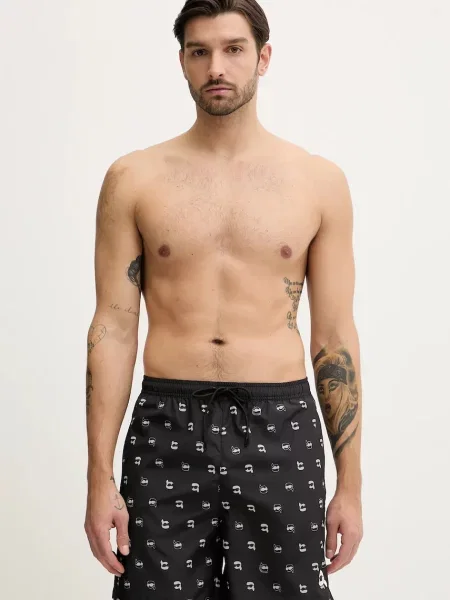 Плувни шорти Karl Lagerfeld IKON черно