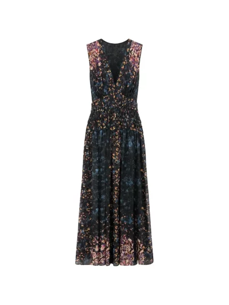 Rochie midi Ulla Johnson cu model floral cu imagine negru
