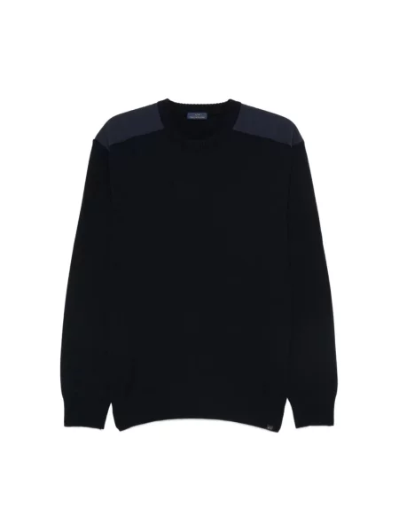 Sweter Paul & Shark wełniany z okrągłym dekoltem niebieski