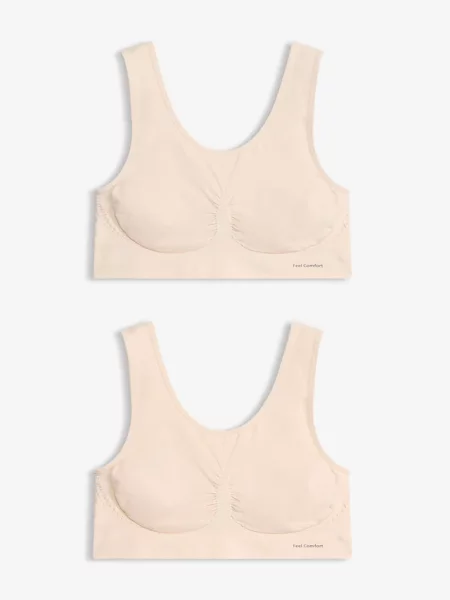 Bezszwowy biustonosz bustier z kolekcji Feel Comfort 2 szt. beżowy