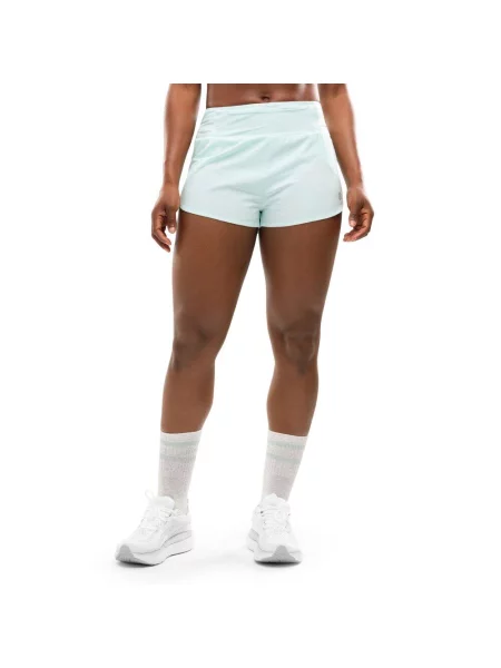 Krótkie spodenki do biegania 2 w 1 Fitness Siroko Alloy Mint zielone