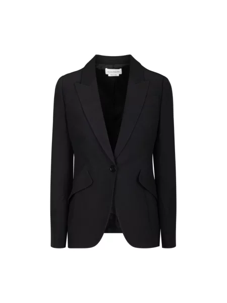 Marynarka Alexander Mcqueen z krepy czarna