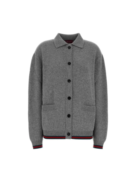 Kardigan Gucci wełniany szary