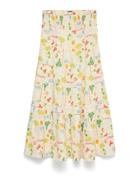 VERO MODA Krilo VMElena kremna / rumena / zelena rdeča