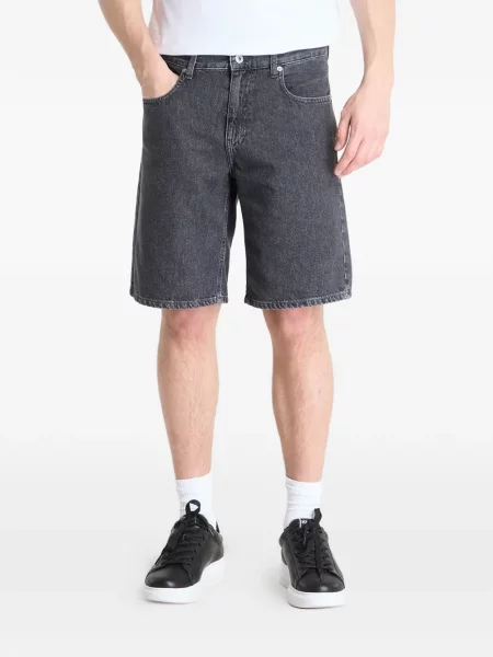 Pantaloni scurți din denim Karl Lagerfeld Jeans cu autograf gri