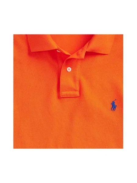 Mrežasta polo majica Polo Ralph Lauren s vezom narančasta