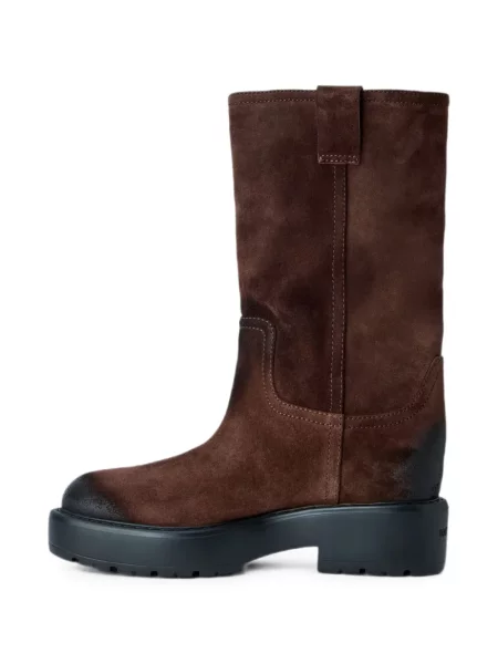Botine Miu Miu din piele de căprioară maro