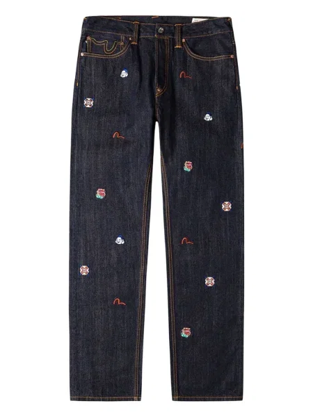 Дънки Evisu бродирани синьо