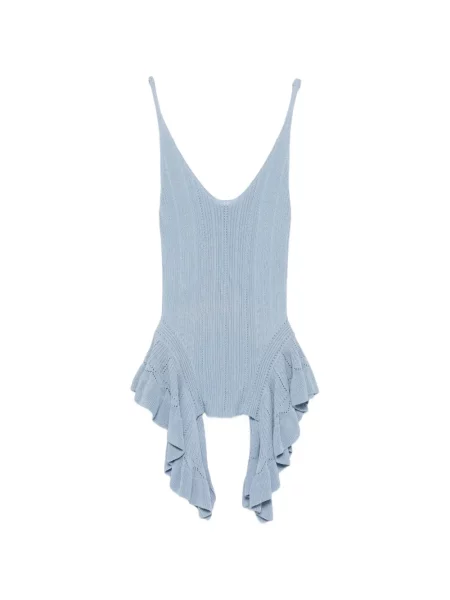 Top Blumarine cu decolteu în V albastru