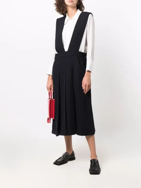 Plisované plisované sukně Comme Des Garçons Pre-owned po kolena modré