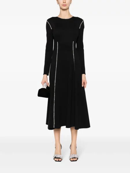 Rochie maxi Nissa de cristal lungă de costum negru