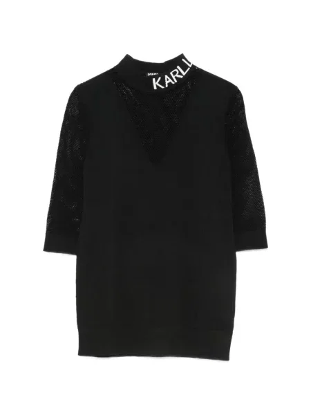 Gulerat tricou Karl Lagerfeld cu autograf negru