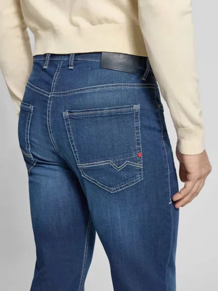 Jeansy o kroju regular fit z Mieszanka bawełny Mac granatowe