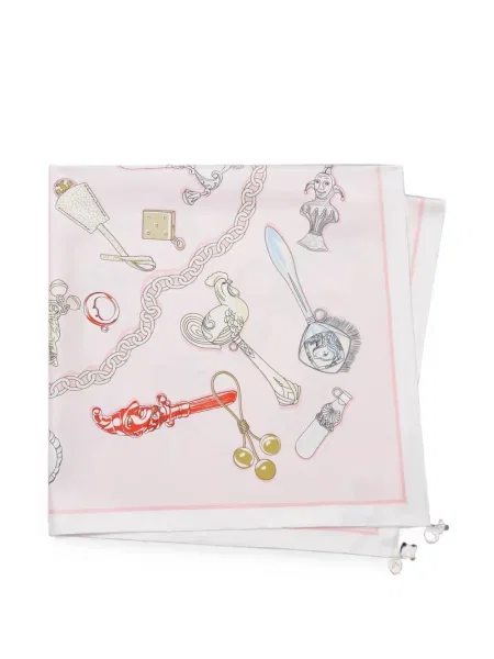 Fular Tory Burch de mătase roz