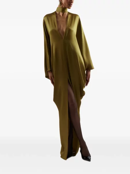 Rochie maxi Taller Marmo din satin verde