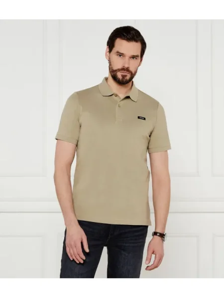 Calvin Klein Tenisz póló | Slim Fit | stretch pique bézs