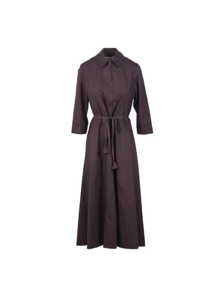 Długa sukienka koszulowa Niu' brązowa