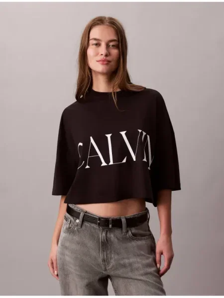 Calvin Klein Jeans Tricou | Cropped Fit negru