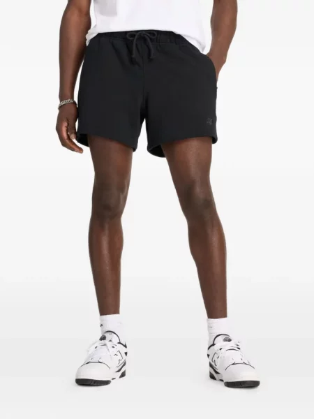 Бягане хавлиени шорти New Balance с автограф кафяво
