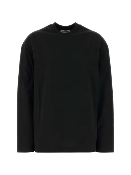 Lung tricou Jil Sander cu decolteu rotund negru
