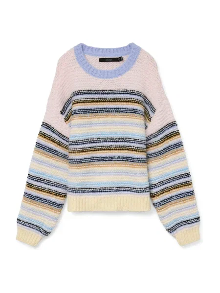 VERO MODA Pulover BONBON azuriu / roz negru