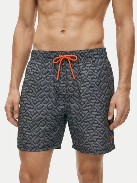 Guess Pantaloni scurți pentru înot Gri negru