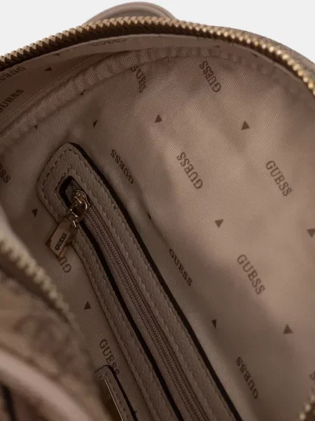 Рюкзак Guess MANHATTAN малий візерунок бежевий