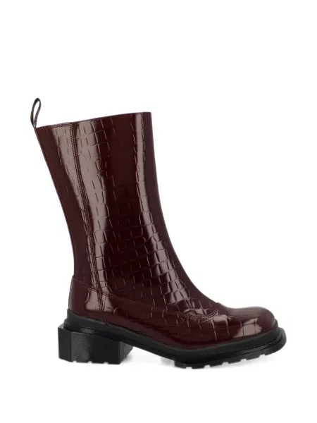 Botine Dr. Martens din piele roșu