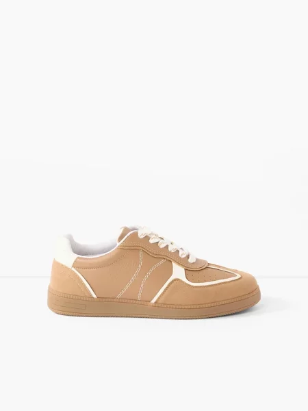 Sneakersy w stylu retro brązowe