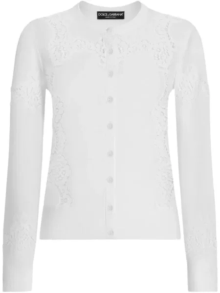 Cardigan Dolce & Gabbana din dantelă alb