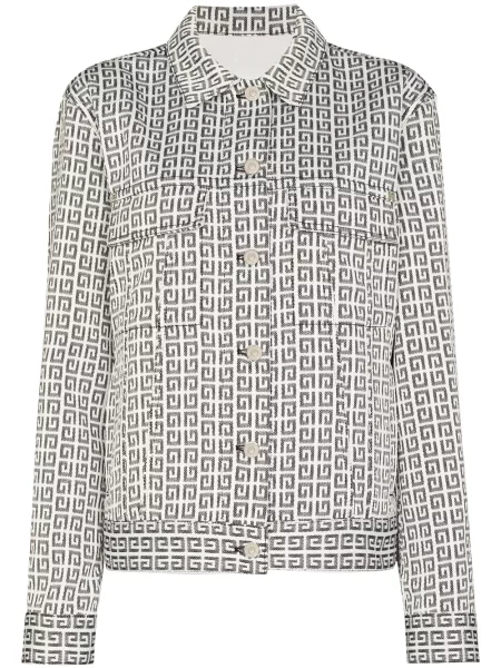 Kurtka jeansowa Givenchy żakardowa biała