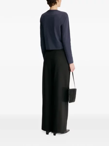 Lung tricou Loulou De Saison cu broderie albastru