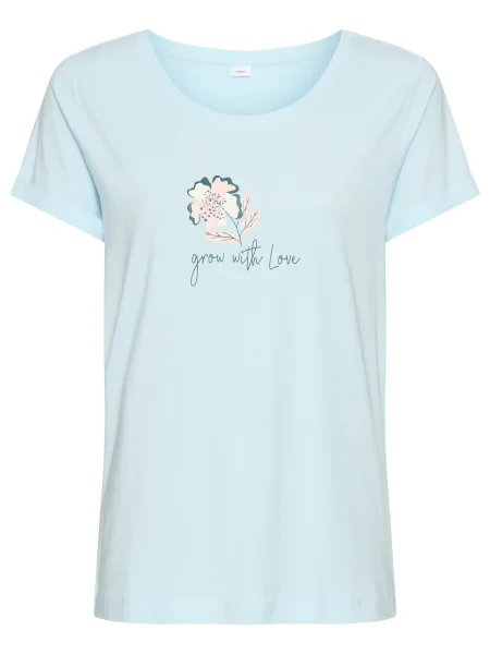 S.Oliver Bluză de noapte albastru / verde petrol / roz pastel / coajă de ou alb