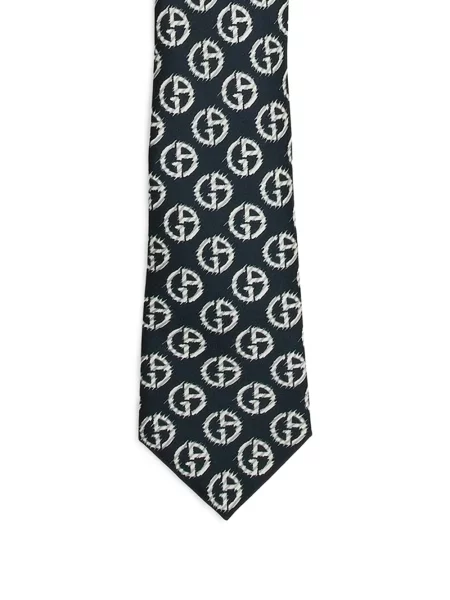 Jacquard kravata Giorgio Armani s autogramom plava