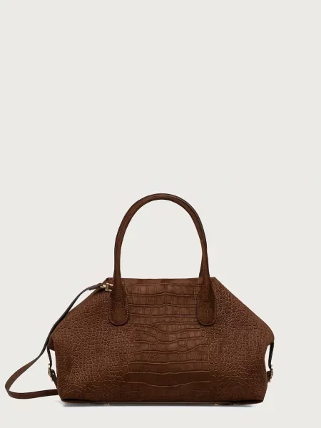 Themoire crossbody kabelka semišová TALIA hnědá