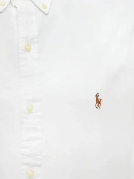 Žebrovaná košile Polo Ralph Lauren s výšivkou modrá