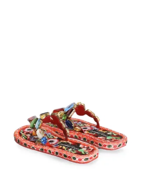Șlapi Dolce & Gabbana cu imagine roșu