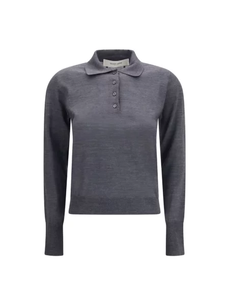 Sweter Golden Goose wełniany z długim rękawem szary