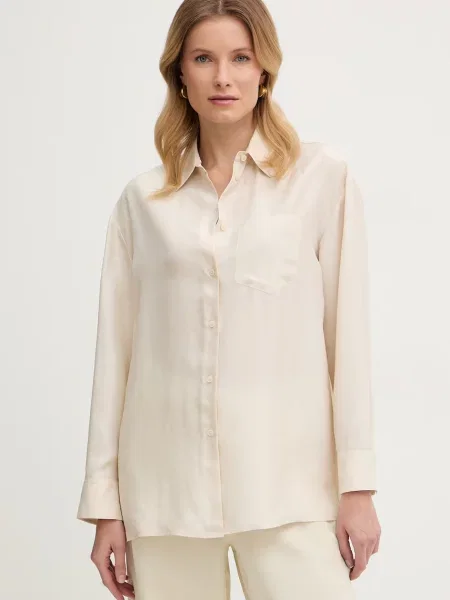 Weekend Max Mara koszula jedwabna EBBRI beżowa