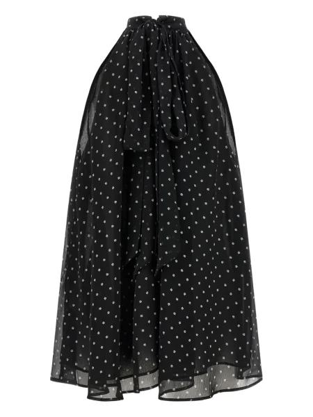 Top Rotate Birger Christensen cu funde cu gât halter negru
