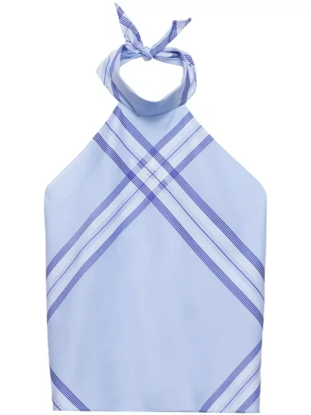 Cropp top Prada în carouri albastru