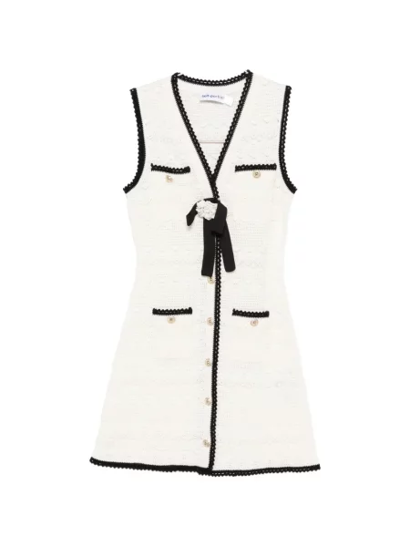 Rochie mini Self-portrait cu funde alb