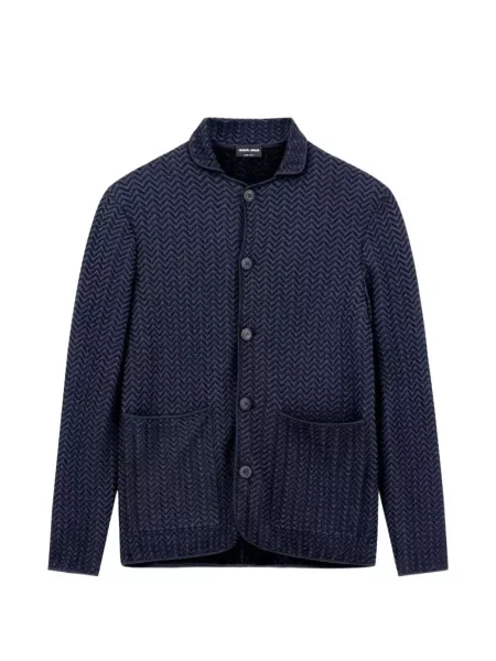 Geacă Giorgio Armani tricotate albastru