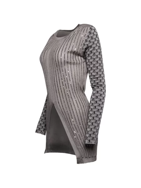 Flitteres jacquard szvetter Chloe szürke